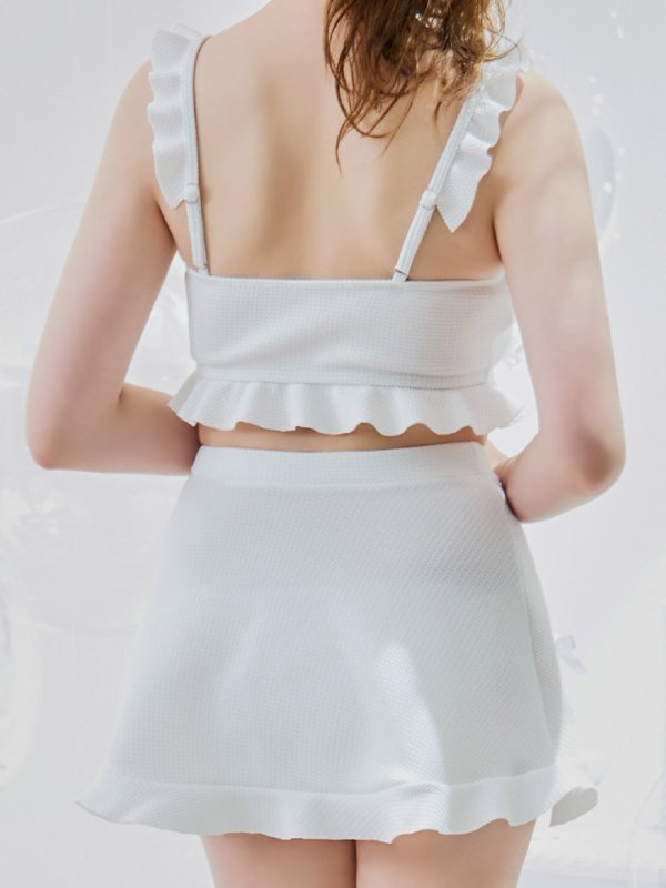 画像21: 【即日発送】【ビキニ】【水着】立体リボンフリルスカートビキニ  3点セット [YMT]