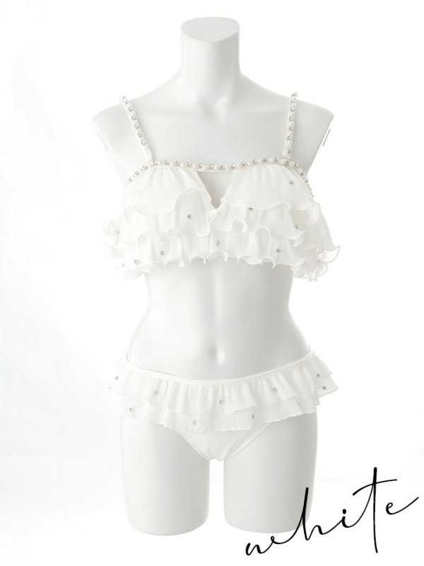 画像36: 【即日発送】【ビキニ】【水着】 ガーリーフリル×ビスチェ セットアップ ビキニ 2点セット[YMT]