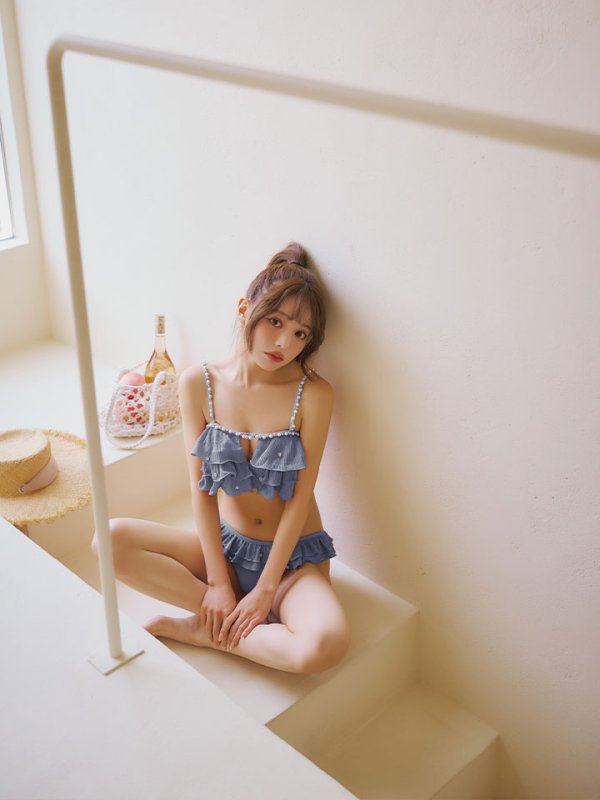 画像18: 【一部予約商品/6月上旬発送予定】【ビキニ】【水着】 ガーリーフリル×ビスチェ セットアップ ビキニ 2点セット[FB01]