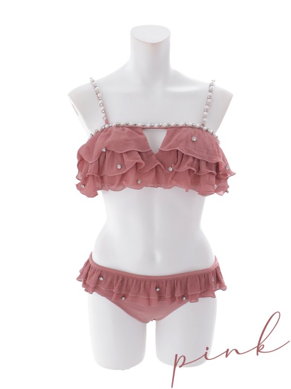 画像44: 【一部予約商品/6月上旬発送予定】【ビキニ】【水着】 ガーリーフリル×ビスチェ セットアップ ビキニ 2点セット[FB01]