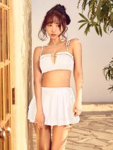 【ビキニ】【水着】ギャザーフリルティアードスカート付きビキニ 3点セット[FB01]【予約 /6月下旬発送予定】