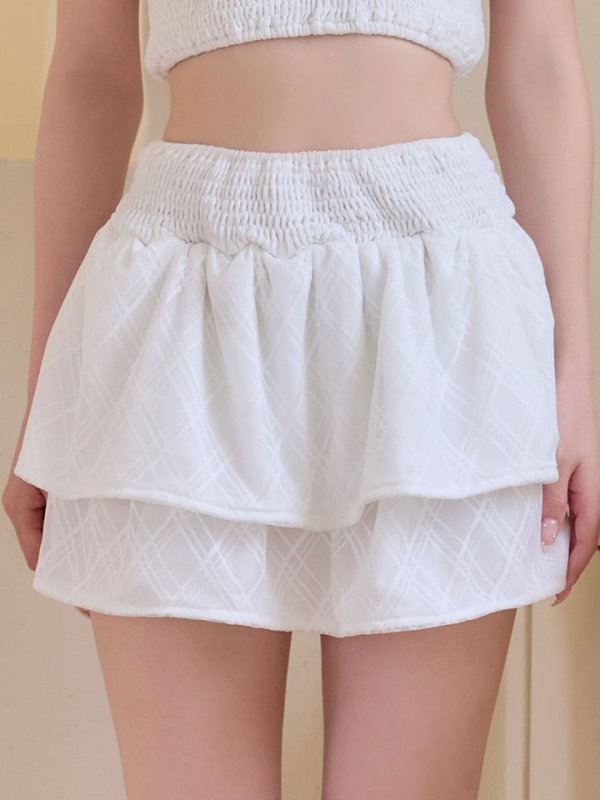 アイボリー　モデル：吉木千沙都(ちぃぽぽ)　身長：158cm　着用サイズ：Sサイズ