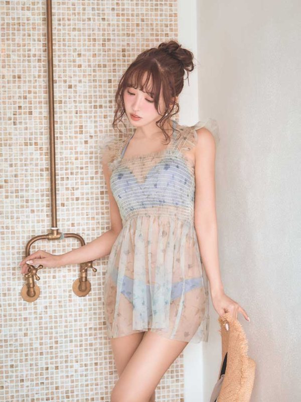 ブルー　モデル:三上悠亜 身長:159cm 着用サイズ:Sサイズ