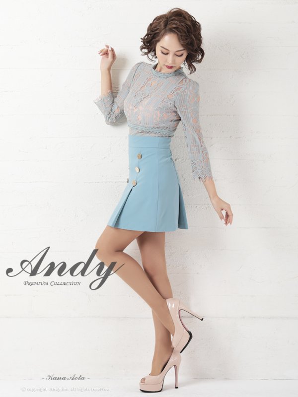 画像17: 【Andy ANDY Fashion Press 09 COLLECTION 05】フラワーレース/ ゴールドボタンデザイン/ 七分袖/ 長袖/ 袖あり/ プリーツ/ ミニドレス/ キャバドレス[OF05]