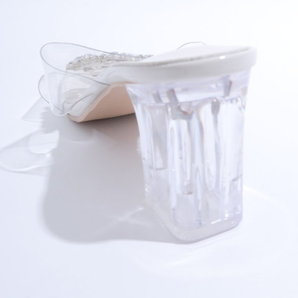 画像5: 【即日発送】【水着小物：ビーチサンダル】ビジューモチーフ付き/ クリアヒールサンダル[FB01]