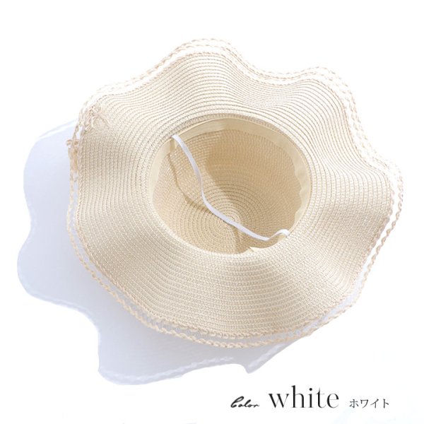 画像3: 【即日発送】【ビキニ】【水着小物：帽子】リボン付きフリルストローハット[FB01]