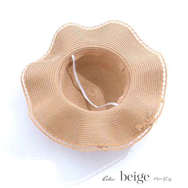 画像5: 【即日発送】【ビキニ】【水着小物：帽子】リボン付きフリルストローハット[FB01]