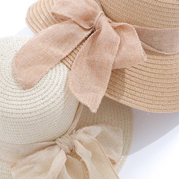 画像8: 【即日発送】【ビキニ】【水着小物：帽子】リボン付きシンプルストローハット[YMT]