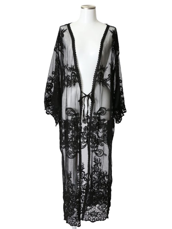 画像16: 【即日発送】【ビキニ】【水着小物：カーディガン】ロングスリーブレースカーディガン[YMT]