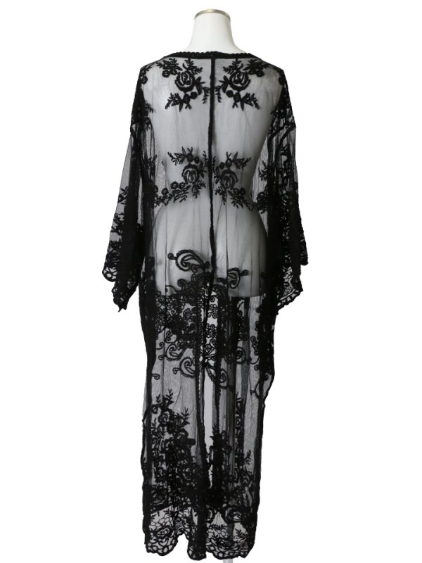 画像17: 【即日発送】【ビキニ】【水着小物：カーディガン】ロングスリーブレースカーディガン[YMT]