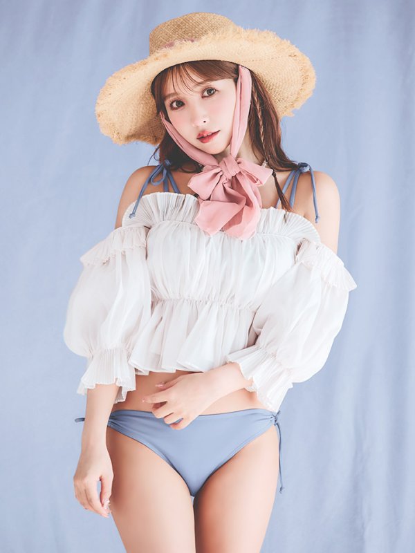 画像37: 【即日発送】【ビキニ】【水着】ショルダー紐シンプルビキニ 2点セット（MG-K018）[YMT]