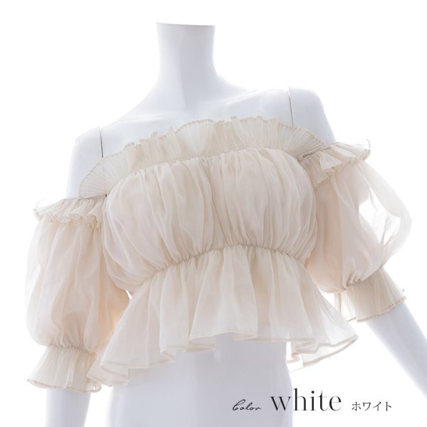 画像11: 【即日発送】【水着小物：カーディガン】シャーリング/オフショルトップス[YMT]