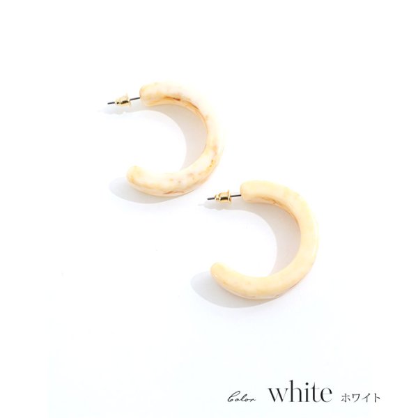 画像2: 【アクセサリー：ピアス】【水着小物：アクセサリー】べっ甲フープピアス/2カラー[HC03]