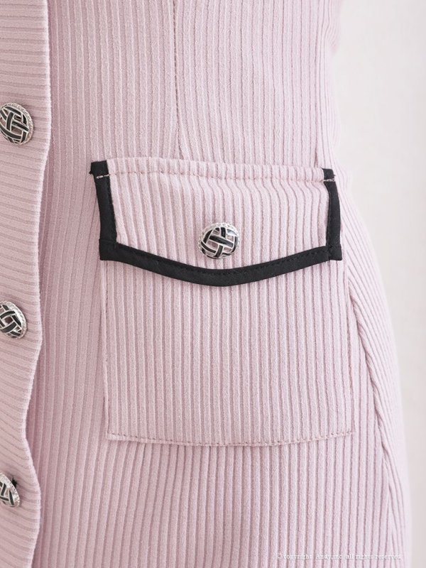 画像35: 【ANDY/アンディ】ネックリボン/ 五分袖/ 袖あり/ ストレッチリブ/ パイピング/ ボタン/ ワンピース/ Aライン/ ミニドレス/ キャバドレス[OF05]