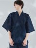 画像3: 【即日発送】【メンズ甚平】ネイビー地に白縞模様甚平  【甚平・下駄セット】[YMT]
