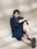 画像12: 【即日発送】【メンズ甚平】ネイビー地に白縞模様甚平  【甚平・下駄セット】[YMT]