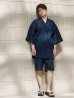 画像9: 【即日発送】【メンズ甚平】ネイビー地に白縞模様甚平  【甚平・下駄セット】[YMT]