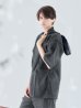 画像1: 【即日発送】【メンズ甚平】ダークグレー甚平【甚平2点セット 甚平/下駄】[YMT] (1)