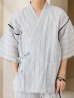 画像17: 【即日発送】【メンズ甚平】白地に黒縞模様甚平【甚平2点セット 甚平/下駄】  [YMT]