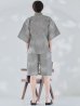 画像3: 【即日発送】【メンズ甚平】グレー地に縞模様甚平【甚平・下駄セット】[YMT]