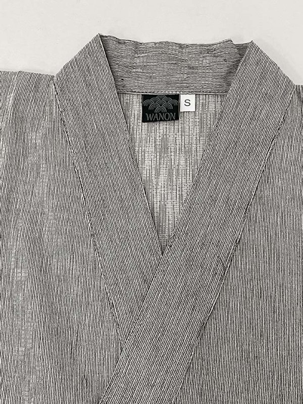 画像5: 【即日発送】【メンズ甚平】グレー地に縞模様甚平【甚平2点セット 甚平/下駄】[YMT]