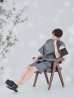 画像6: 【即日発送】【メンズ甚平】グレー地に縞模様甚平【甚平・下駄セット】[YMT]