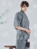 画像8: 【即日発送】【メンズ甚平】グレー地に縞模様甚平【甚平・下駄セット】[YMT]