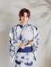 画像6: 【即日発送！】【メンズ浴衣】ブルー絞り柄タイダイ浴衣【浴衣・帯・下駄セット】 OBI-MS-002-wk-1-BL [YMT]