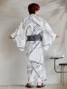 画像13: 【即日発送！】【メンズ浴衣】ホワイト×ブラック線画浴衣【浴衣・帯・下駄セット】OBI-MS-004-wk-1-B [YMT]