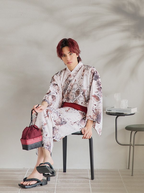 画像12: 【即日発送！】【メンズ浴衣】パイソン柄浴衣【浴衣３点セット 浴衣/帯/下駄】[YMT]