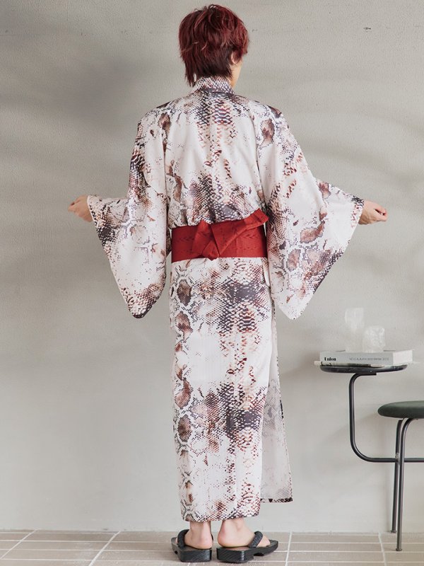 画像14: 【即日発送！】【メンズ浴衣】パイソン柄浴衣【浴衣３点セット 浴衣/帯/下駄】[YMT]