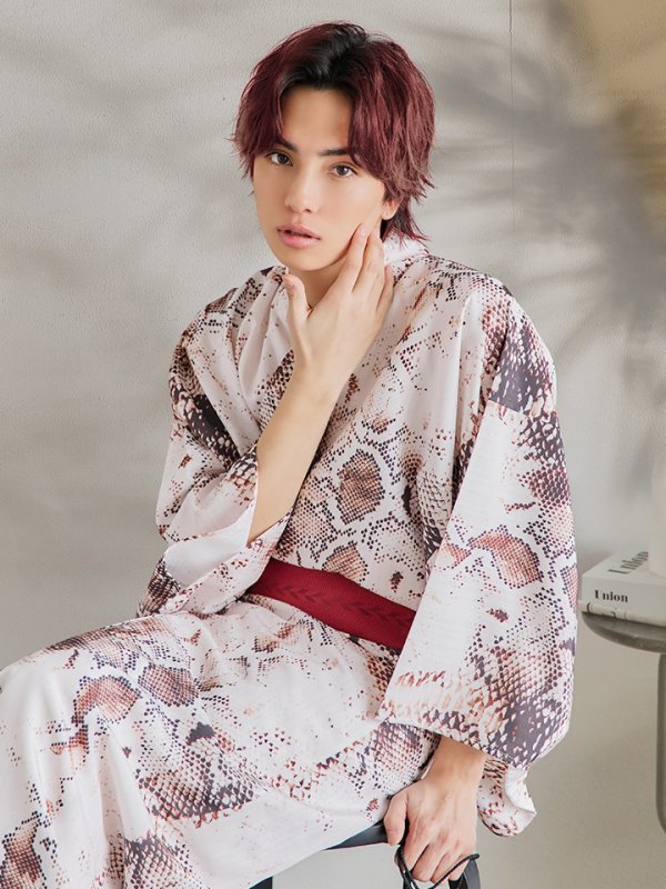 画像6: 【即日発送！】【メンズ浴衣】パイソン柄浴衣【浴衣３点セット 浴衣/帯/下駄】[YMT]