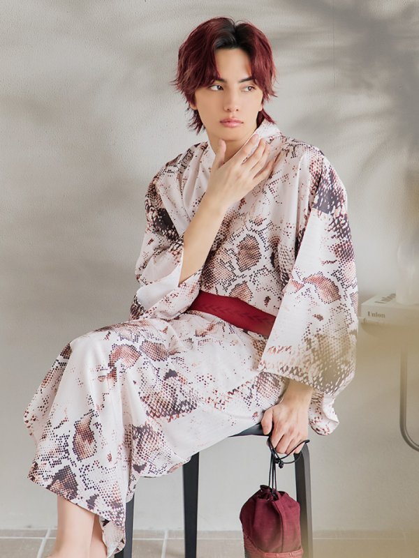 画像7: 【即日発送！】【メンズ浴衣】パイソン柄浴衣【浴衣３点セット 浴衣/帯/下駄】[YMT]