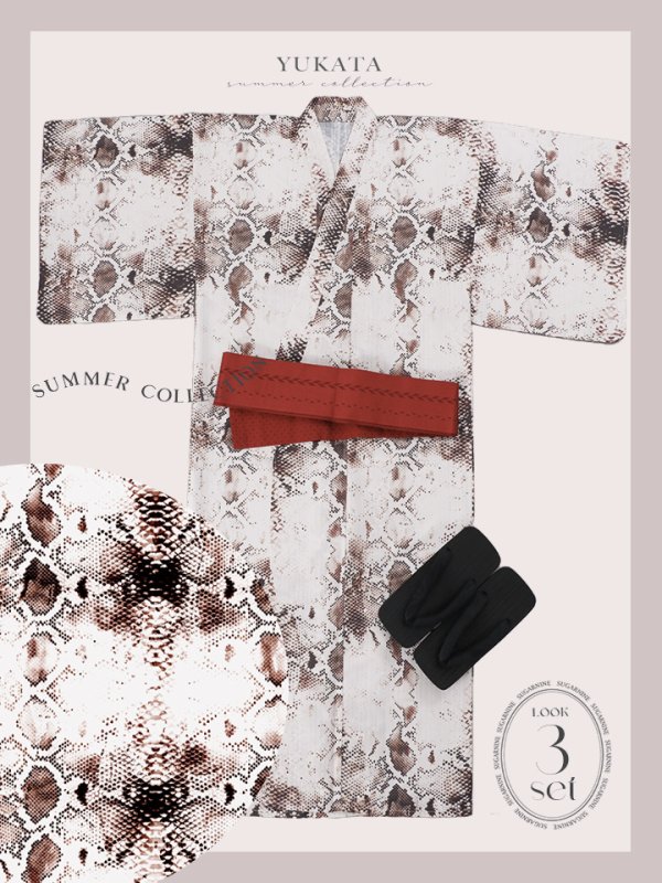 画像17: 【即日発送！】【メンズ浴衣】パイソン柄浴衣【浴衣３点セット 浴衣/帯/下駄】[YMT]