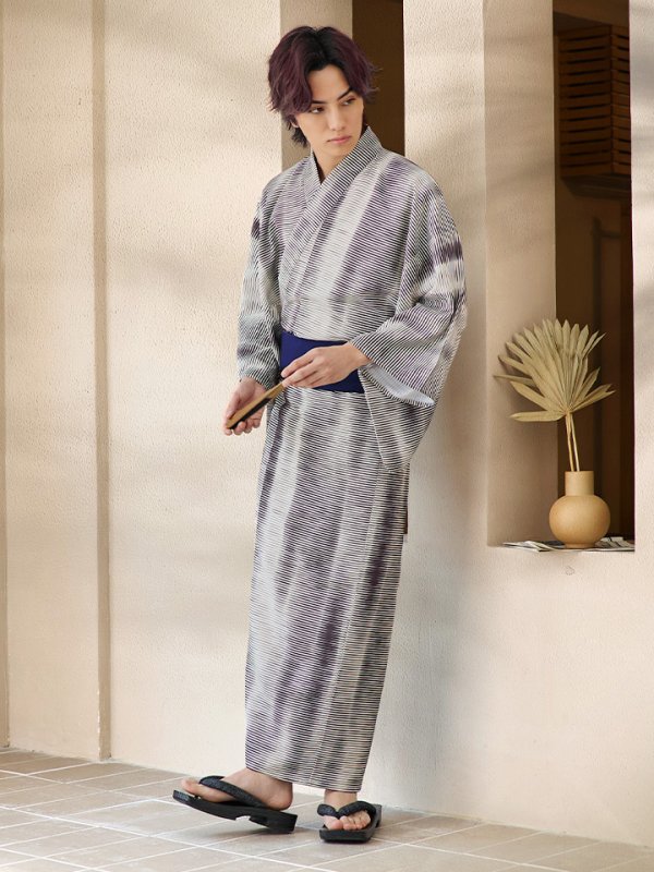 画像5: 【即日発送！】【メンズ浴衣】シンプルアート浴衣【浴衣３点セット 浴衣/帯/下駄】[YMT]