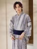 画像8: 【即日発送！】【メンズ浴衣】シンプルアート浴衣【浴衣３点セット 浴衣/帯/下駄】 OBI-MS-002-wk-1-BL [YMT]