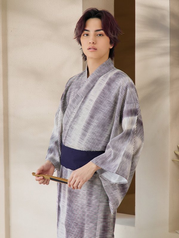 画像9: 【即日発送！】【メンズ浴衣】シンプルアート浴衣【浴衣３点セット 浴衣/帯/下駄】[YMT]