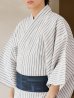 画像20: 【即日発送】【メンズ浴衣】白地にトリコロールカラーのストライプ紳士浴衣【浴衣・帯・下駄セット】 OBI-MS-001-ok-1-NV [YMT]
