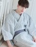 画像13: 【即日発送】【メンズ浴衣】清涼感あふれるしじら織ストライプ紳士浴衣【浴衣・帯・下駄セット】（OBI-MS-001-ok-3-GY）[YMT]