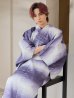画像11: 【即日発送】【メンズ浴衣】濃淡紫地にボーダーデザインの紳士浴衣【浴衣・帯・下駄セット】 OBI-MS-001-ok-6-W [YMT]