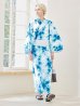 画像3: 【メンズ浴衣】ブルーのタイダイ柄浴衣【浴衣・帯・下駄セット】（OBI-MS-001-ok-6-W）[YMT]