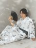 画像13: 【即日発送！】【メンズ浴衣】大理石×モノトーンフェザー浴衣【浴衣３点セット 浴衣/帯/下駄】OBI-MS-001-ok-1-NV [YMT]