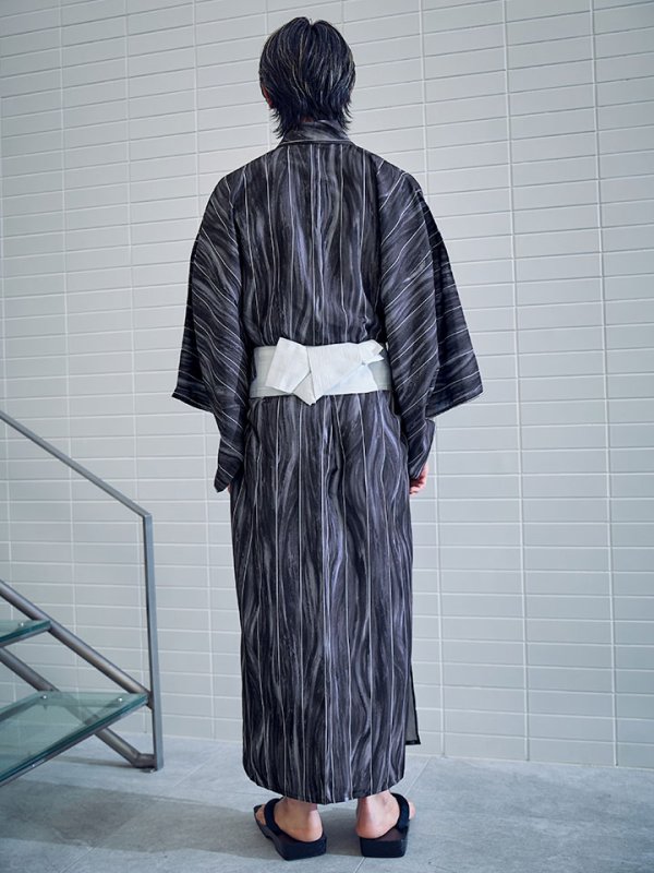 画像11: 【即日発送】モザイクアート×ストライプ浴衣 【浴衣３点セット 浴衣/帯/下駄】[/YMT]