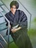 画像1: 【即日発送】モザイクアート×ストライプ浴衣 OBI-MS-001-ok-5-W / GETA-MS-32-ok-1-B / [/YMT] (1)