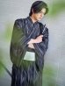 画像2: 【即日発送】モザイクアート×ストライプ浴衣 OBI-MS-001-ok-5-W / GETA-MS-32-ok-1-B / [/YMT] (2)