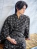 画像6: 【予約 / 5月中旬発送予定】ブラック矢羽線画紳士浴衣 OBI-MS-002-wk-2-BxGY / GETA-MS-32-ok-2-GY / [yog/YMT]