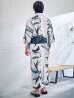 画像11: 【予約 / 5月中旬発送予定】水墨デザイン紳士浴衣 OBI-MS-003-wk-2-NV / SEI-GETA-MS-32-ok-1-B [yog/YMT]