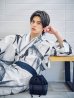 画像5: 【予約 / 5月中旬発送予定】水墨デザイン紳士浴衣 OBI-MS-003-wk-2-NV / SEI-GETA-MS-32-ok-1-B [yog/YMT]