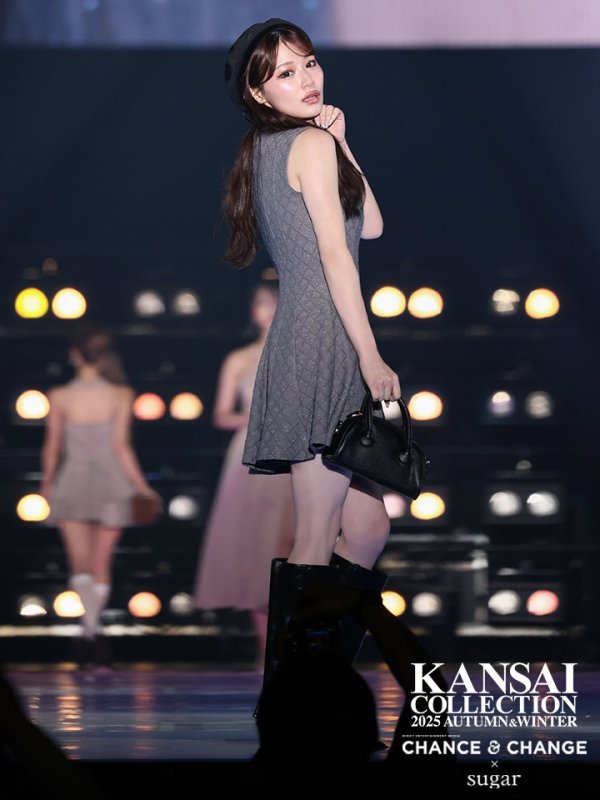 画像3: 【夏目かんな/関西コレクション着用】XSサイズあり【ROBE de FLEURS/ローブドフルール】襟付き/ シンプル/ ラメ/ フレア/ ミニドレス/ キャバドレス[OF08]