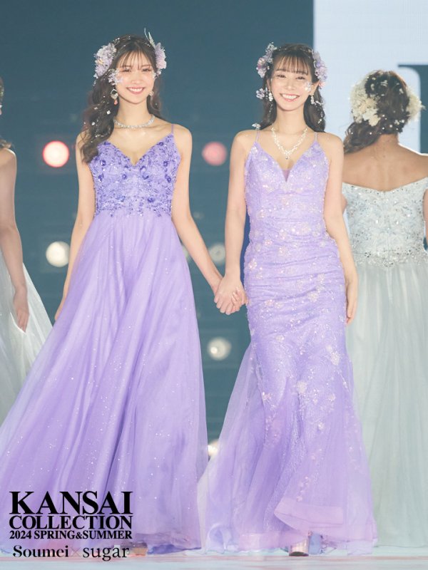 画像3: 【さんご/関西コレクション着用】【Lip line/リップライン】立体フラワー刺繍レース/ ラメ/ キャミソール/ Aライン/ プリンセス/ フレア/ ロングドレス/ キャバドレス long[HC03]